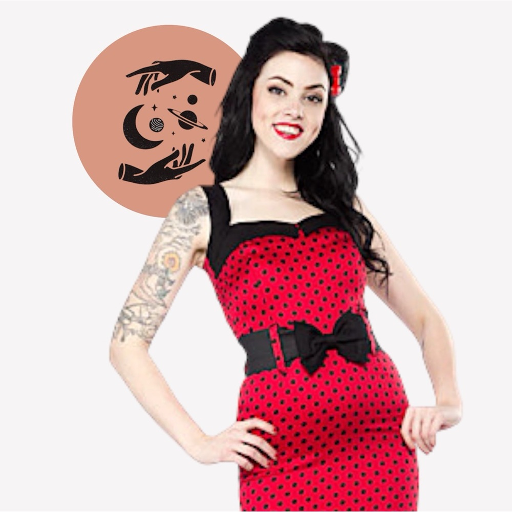 RETRO POLKA DOT PINUP DRESS BY SWITCHBLADE STILETTO SIZE SMALL